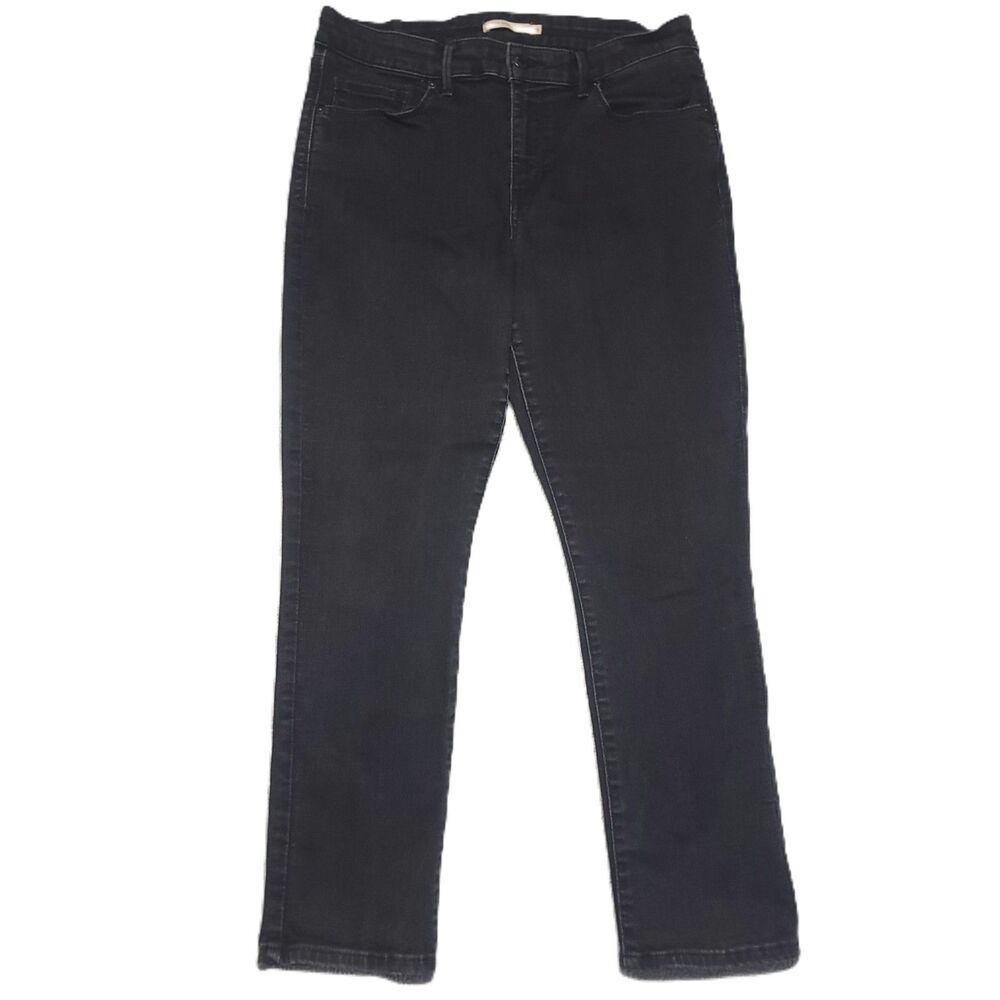 Levis Classic Mid Rise Skinny Jeans Womens 16S Stretch Black Denim Pants